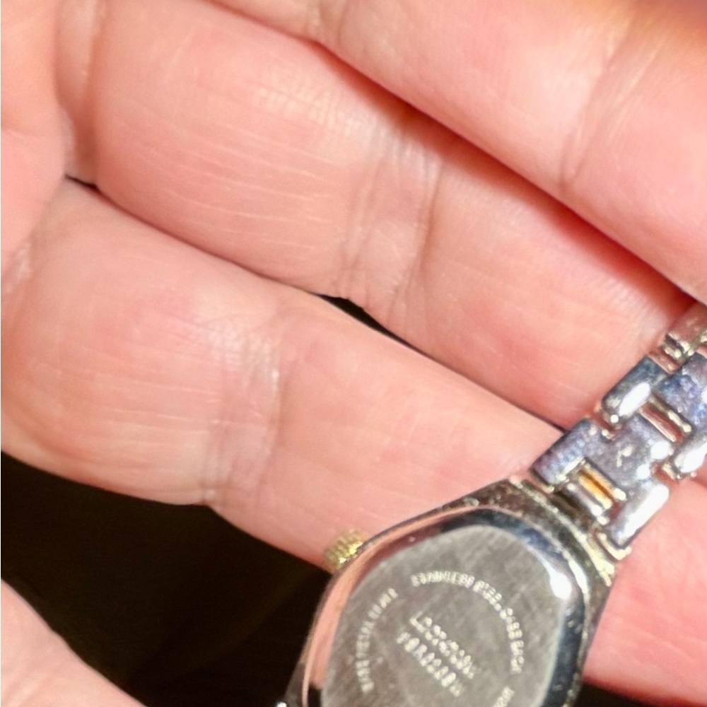 Silver/Gold Luxury Watch with Gemstone Bezel Contemporary Refined Look - Picture 3 of 6